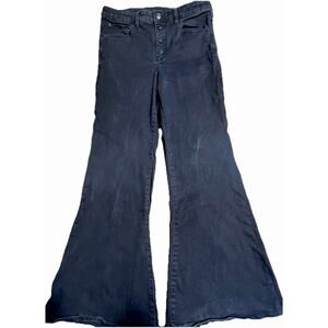 American Eagle Jeans Womens 12 Reg Black Denim Festival Flare Button Fly